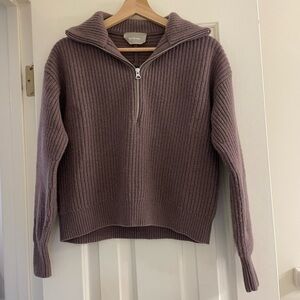 Everlane 100% wool Ribbed Zip-Up Sweater